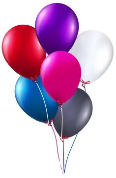 a bunch of balloons on a white background