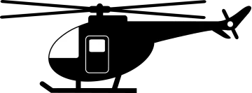 a black and white helicopter icon