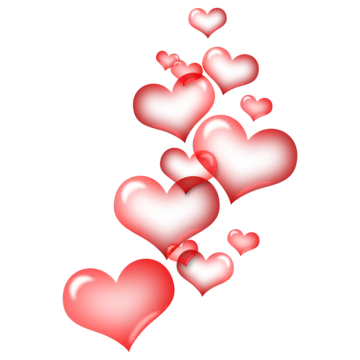 a bunch of hearts flying in the air