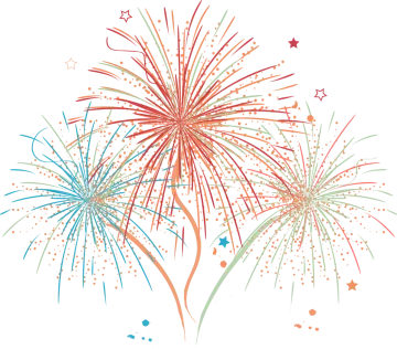 a colorful fireworks with stars in the background