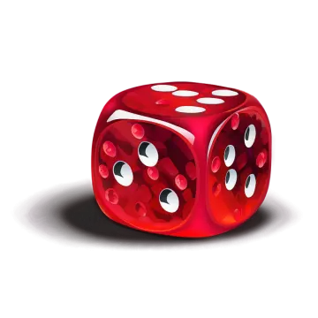 a red and white dice