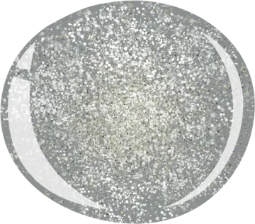 a white and silver glitter in a circle