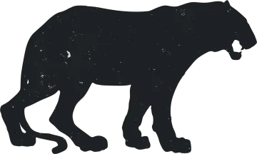 a black and white silhouette of a panther