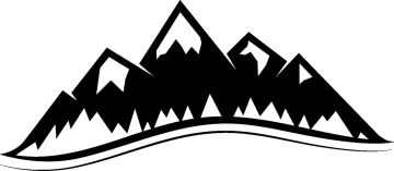 a black and white image of mountains