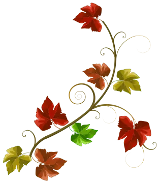 a vine with red and green leaves