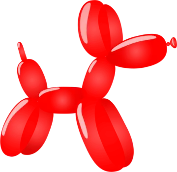 an image of a black balloon dog