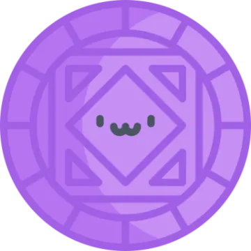 a purple circle with a face in the middle