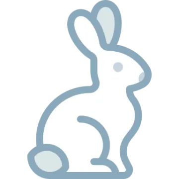 a rabbit sitting on top of a white background