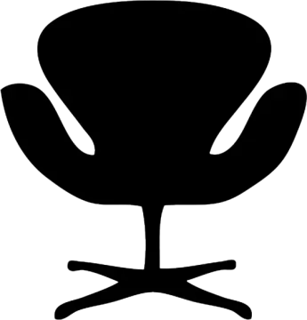 the silhouette of an office chair