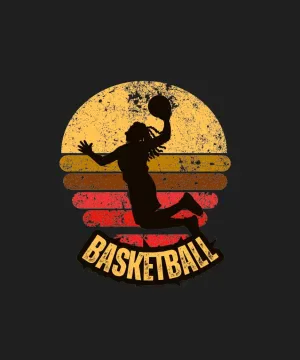 a basketball player with the sun in the background