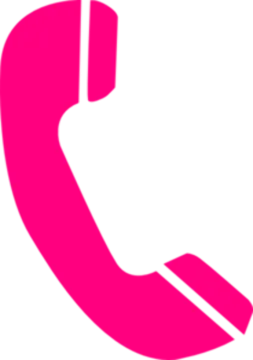 a pink phone on a white background