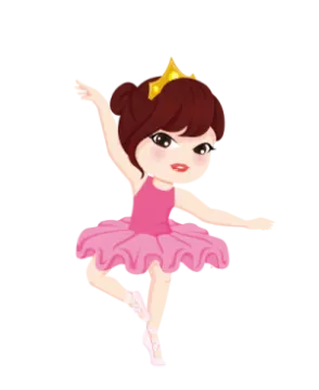 a little ballerina girl in a pink dress