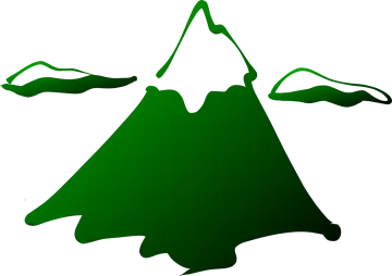 a black and green silhouette of a mountain