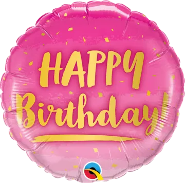 pink happy birthday foil balloon