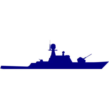 a navy ship silhouetted on a white background