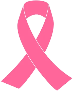 a pink ribbon on a white background