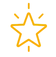 a yellow star on a white background