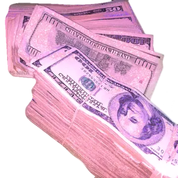 a pile of money on a white background