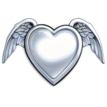 an angel heart with wings