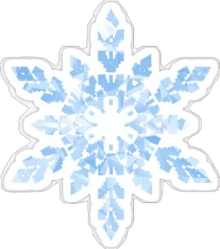 a blue snowflake on white background