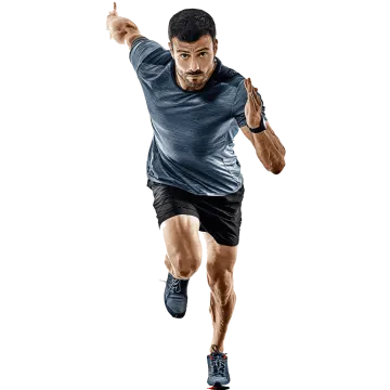 the man is running