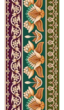 a floral border with flowers and leaves vector