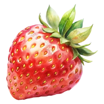 a watercolor painting of a strawberry
