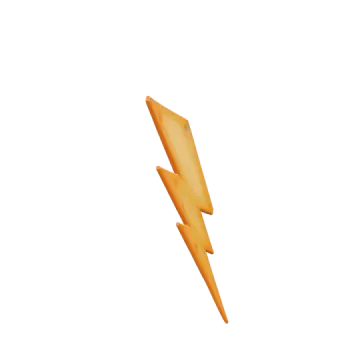 a yellow lightning bolt on a white background