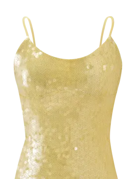 a woman wearing a gold sei top