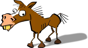 a cartoon horse with its mouth open
