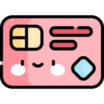 a pink card with different shapes and colors