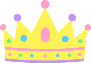 a yellow crown with polka dots on it