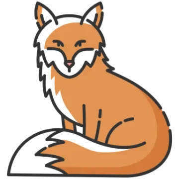an orange fox sitting on a white background