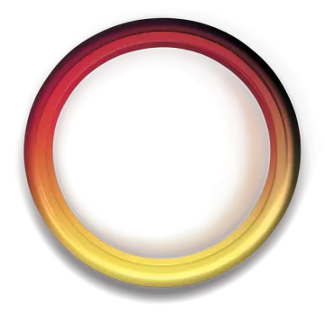 a red and yellow ring on a white background