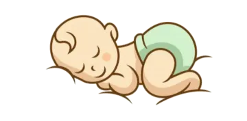 a baby sleeping on its back