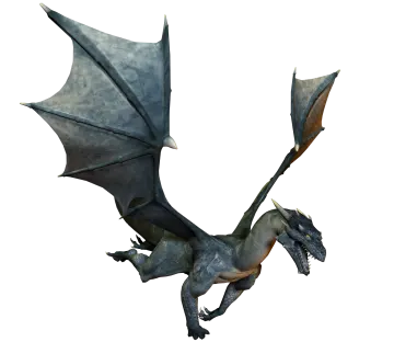 a 3d illustration of a flying dragon