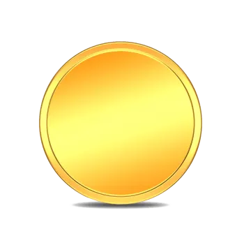 a gold coin on a white background