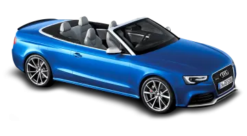 a blue audi convertible car on a white background
