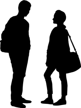two silhouettes of a man and woman