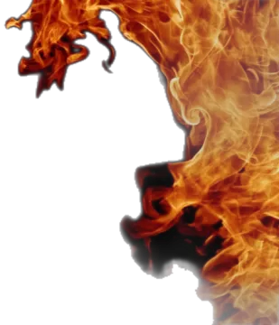 a fire on a white background