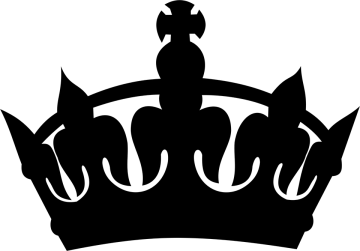 a black and white silhouette of a crown