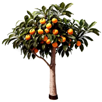 a tree with oranges on it