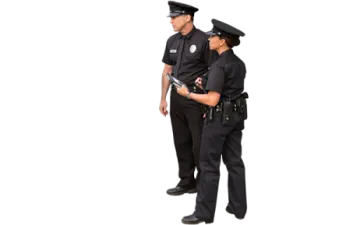 two police officers talking to each other officers