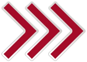 a red arrow with white arrows on it