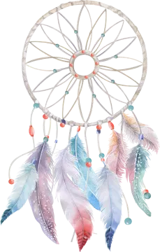 a watercolor drawing of a dream catcher