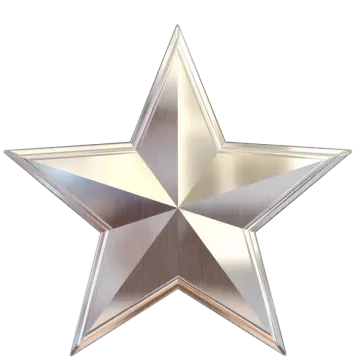 a silver star on a white background