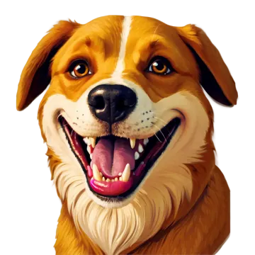 a painting of a dog with its mouth open