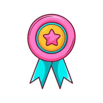 a pink ribbon with a star on it