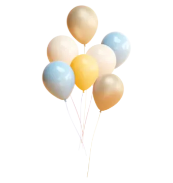 a bunch of balloons on a white background
