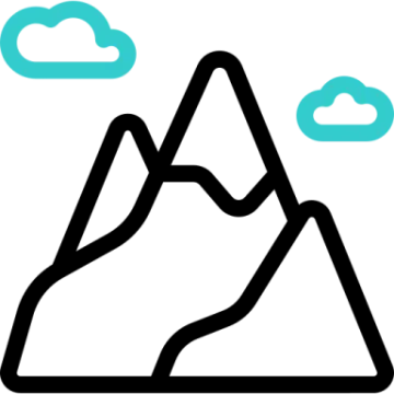a mountain with clouds and mountains in the background